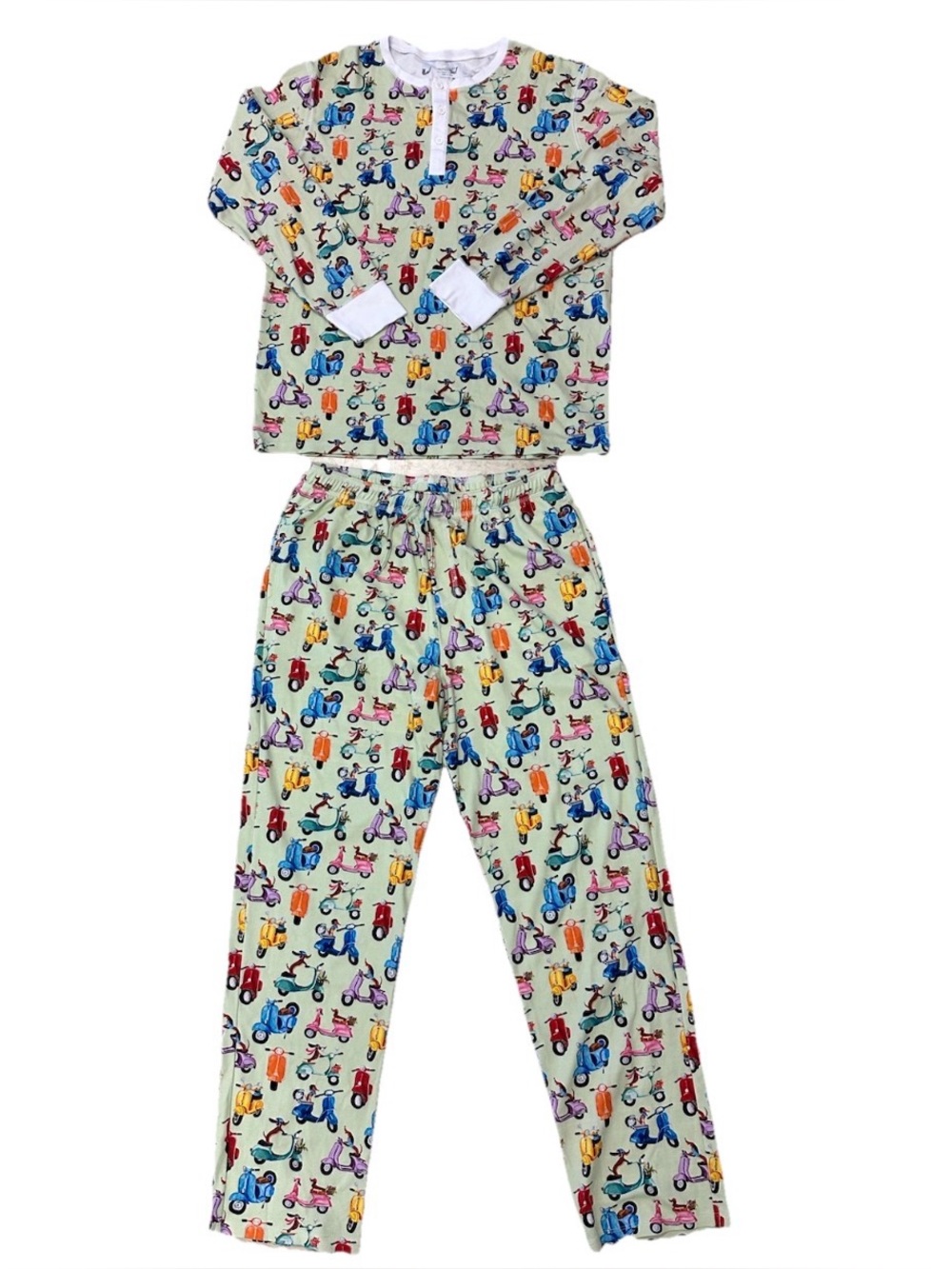 Hart+Land Dachshunds On Scooters PJ Loungewear Set L 100% Pima Cotton Cozy Dogs
